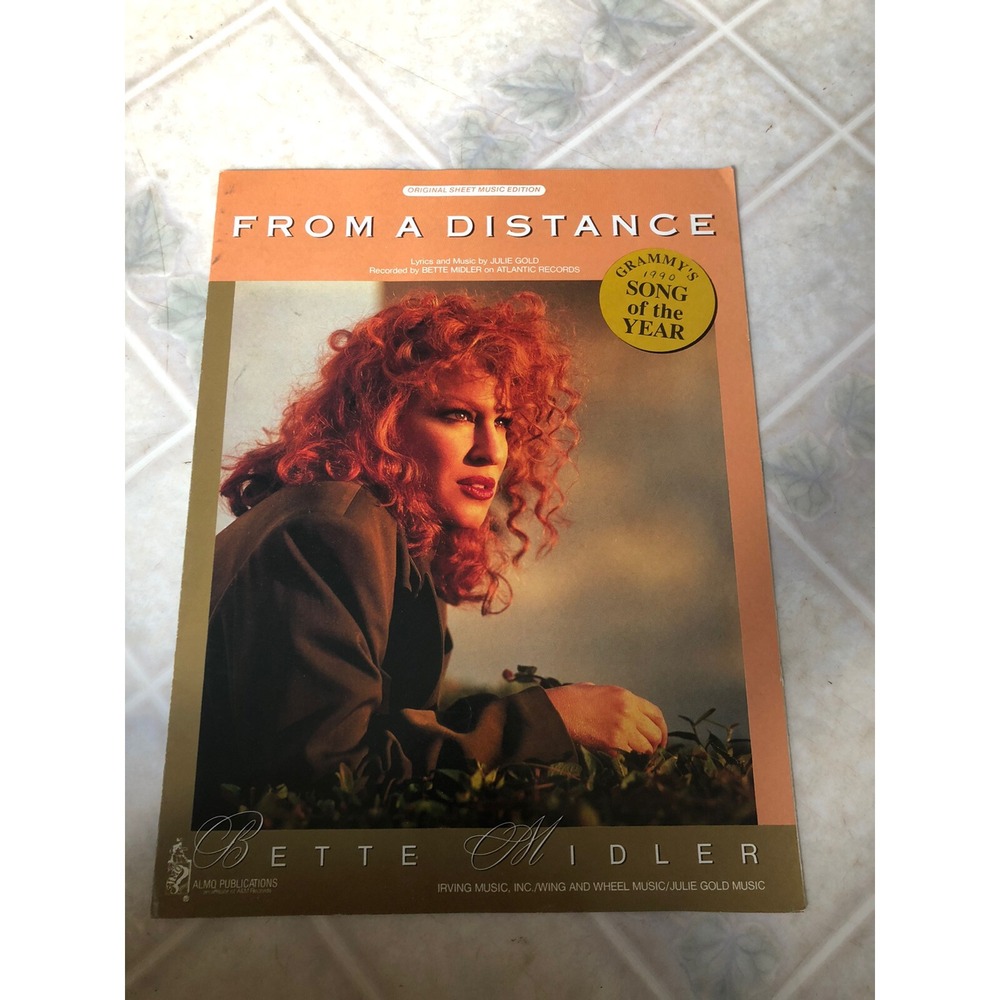 Vintage Bette Midler Piano Sheet Music From A Distance 80s‎ Pop Grammy's 1987